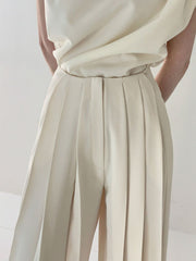 Pleated High Waist Wide Leg Pants