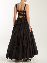 Gerafftes, plissiertes Camisole-Langkleid