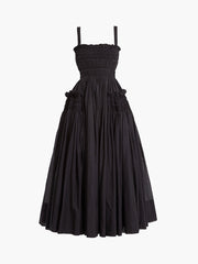 Gerafftes, plissiertes Camisole-Langkleid