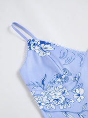Langes Camisole-Kleid mit Blumenmuster