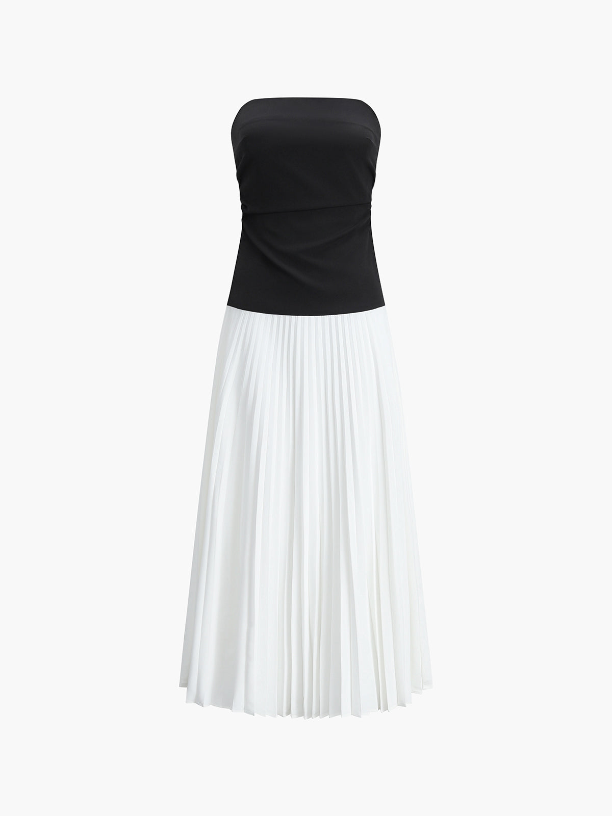 Ärmelloses, langes Plisseekleid