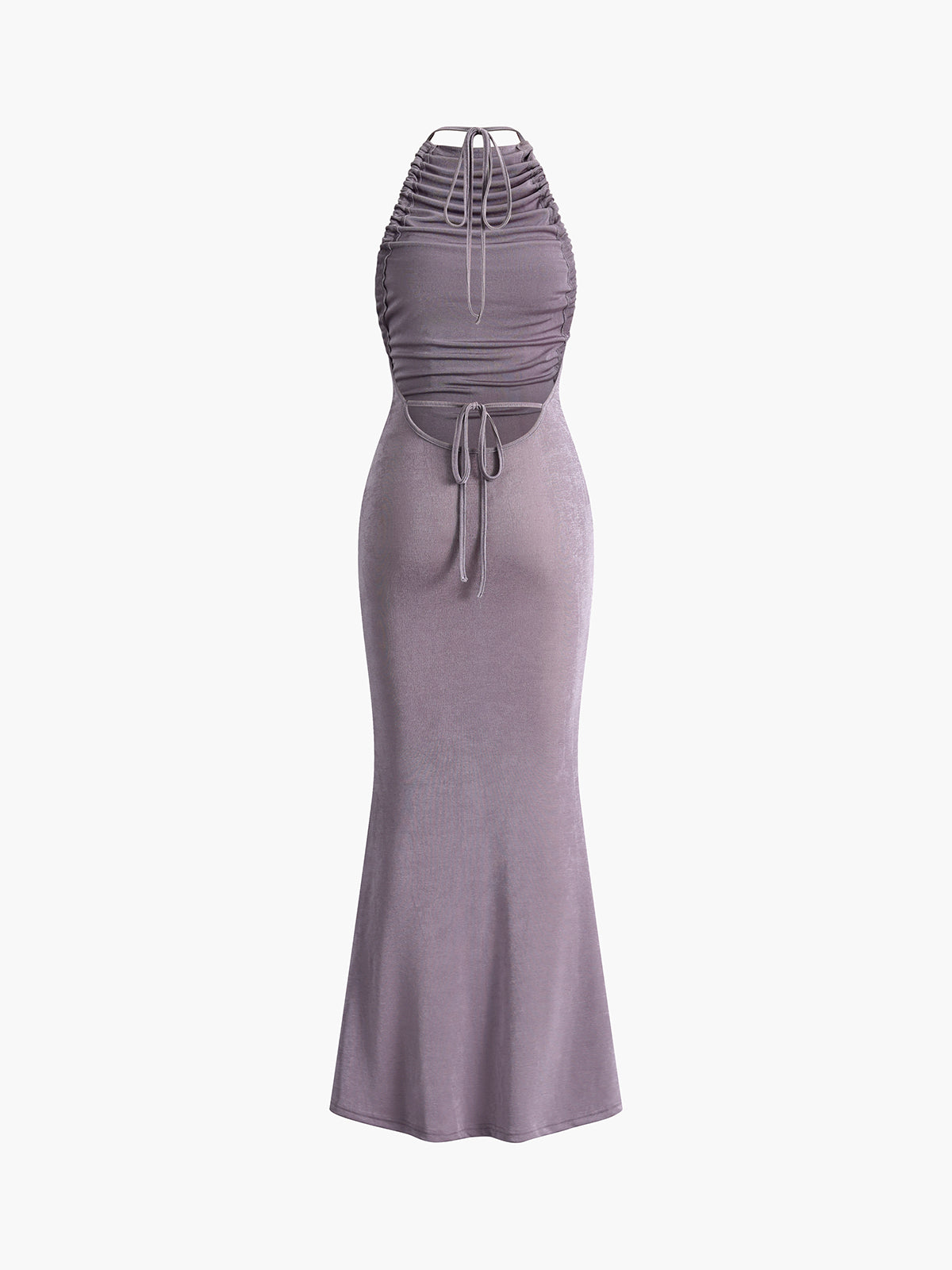 Einfarbiges, langes, schmales Kleid mit Knoten