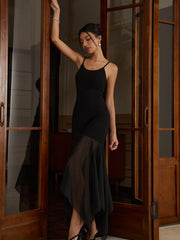 Langes Camisole-Kleid mit asymmetrischem Saum