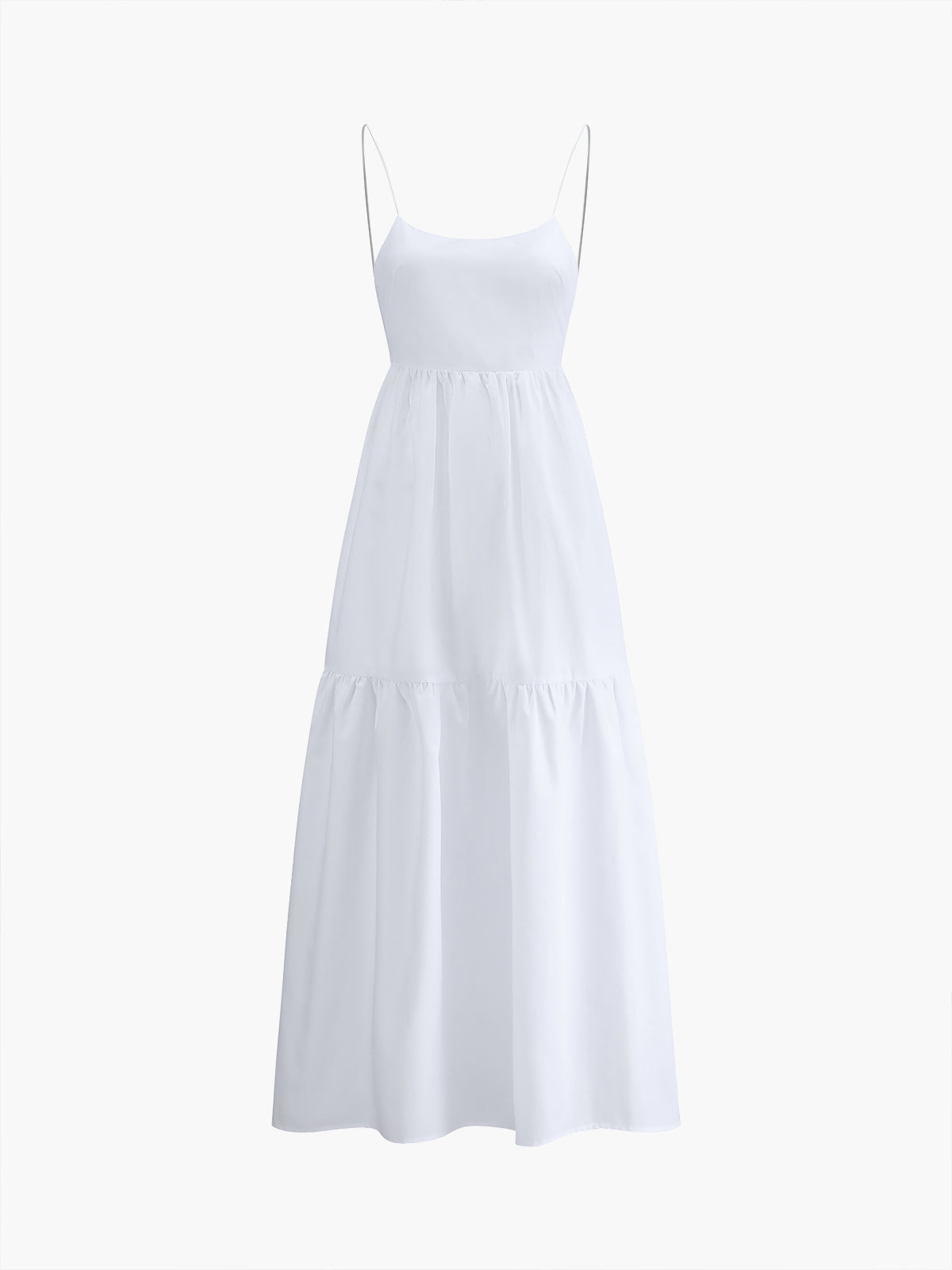 Einfarbiges, rückenfreies, langes Kleid