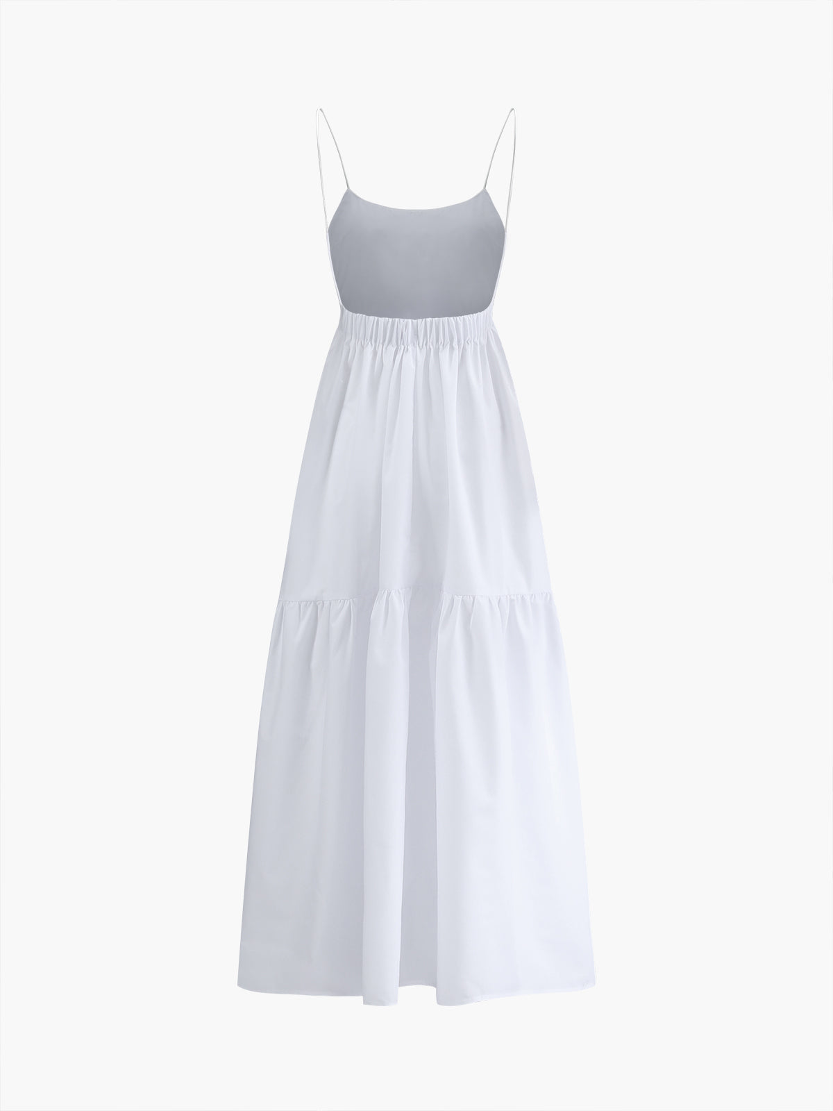 Einfarbiges, rückenfreies, langes Kleid