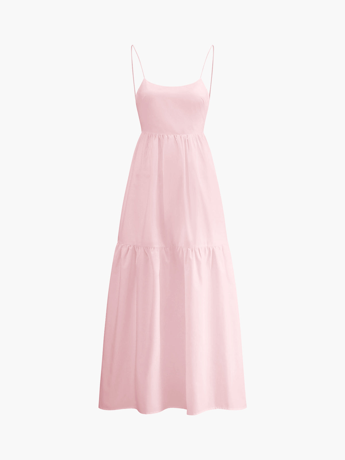 Einfarbiges, rückenfreies, langes Kleid