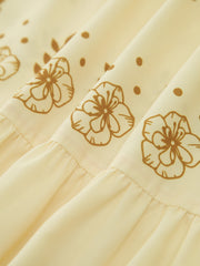 Langes Kleid mit Blumenmuster, V-Ausschnitt und Camisole-Knoten