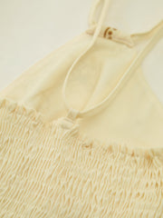 Langes Kleid mit Blumenmuster, V-Ausschnitt und Camisole-Knoten