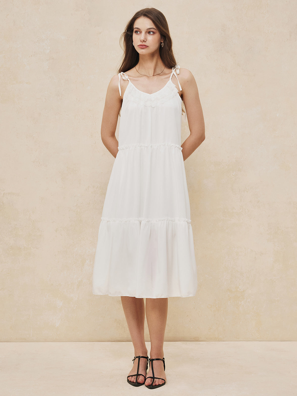 Sexy rückenfreies Midikleid mit Knoten