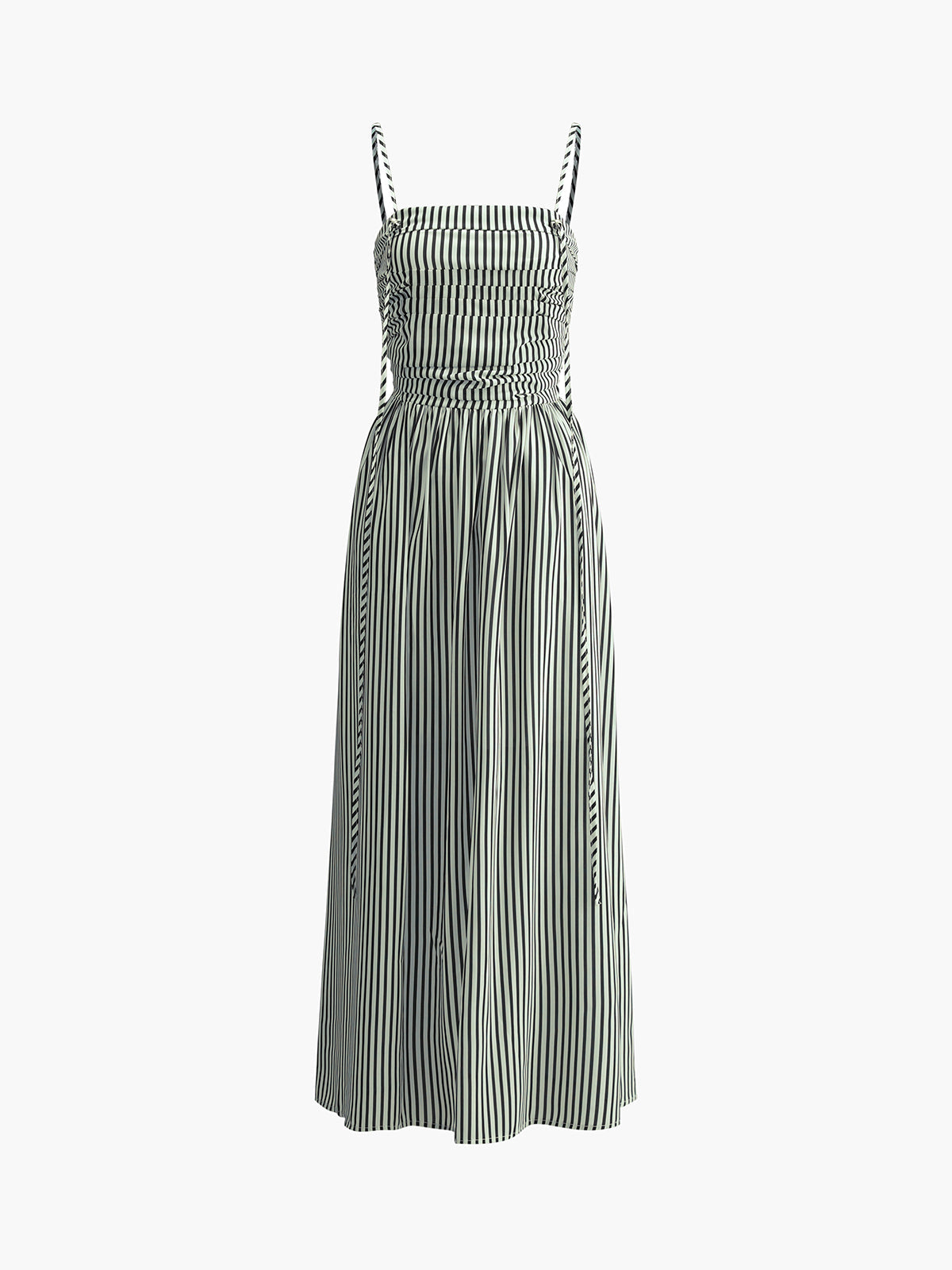 Ärmelloses langes Nadelstreifenkleid