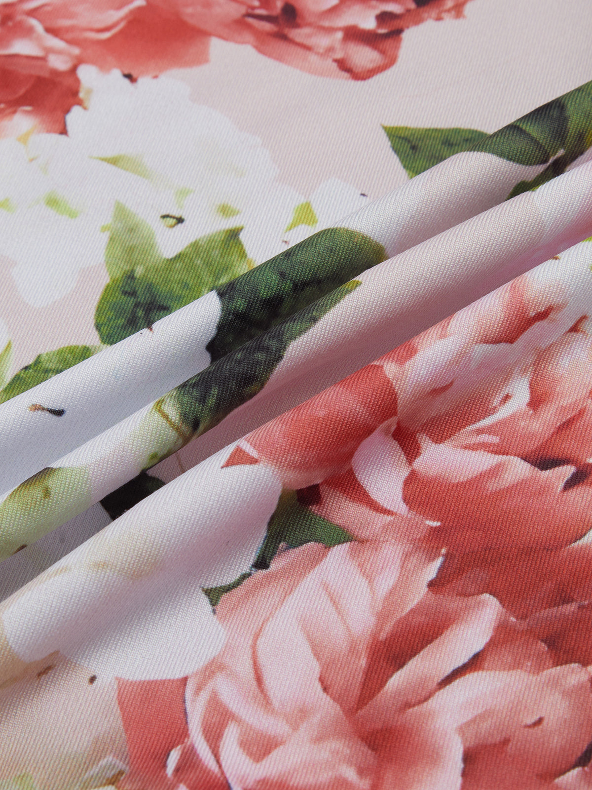 Schmal geschnittenes, langes Kleid mit Blumenmuster und Herzausschnitt