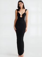 Rückenfreies Stretchkleid im Slim Fit