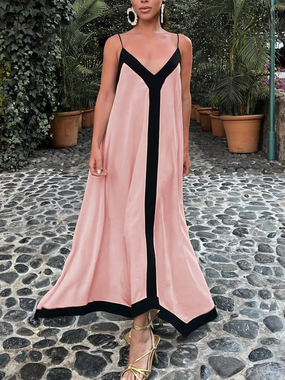 Sicily Old Money Aesthetics – Langes Slip-Kleid