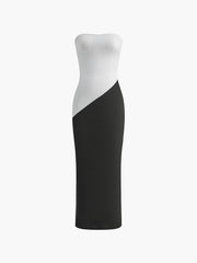 Schmales Schlauchkleid mit Farbblockdesign