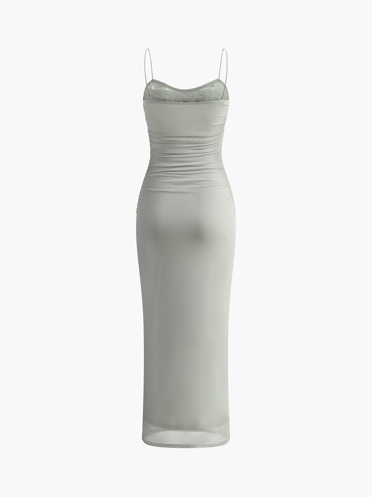 Schmales, langes Kleid aus transparentem Netzstoff