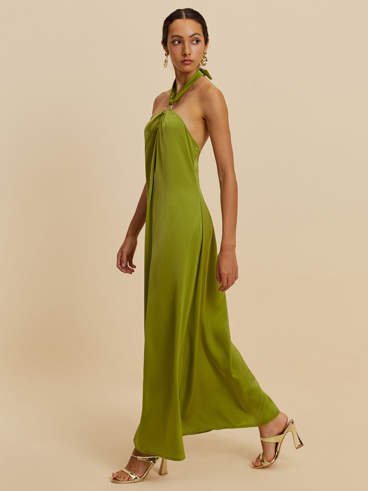 Rückenfreies Neckholder-Langes Kleid