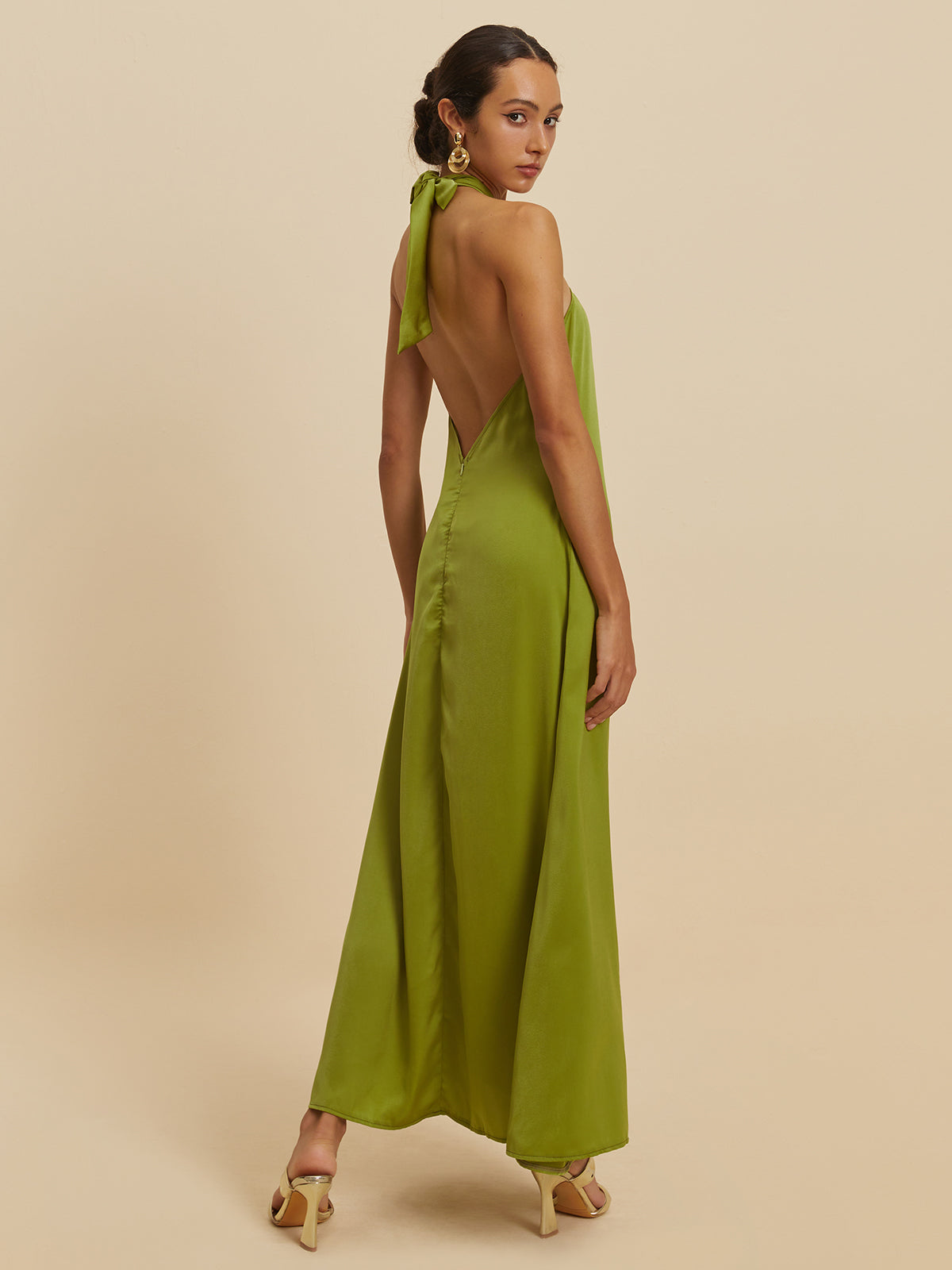 Rückenfreies Neckholder-Langes Kleid