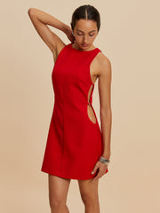 Ärmelloses Kleid mit Rundhalsausschnitt und Cut-Outs