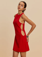 Ärmelloses Kleid mit Rundhalsausschnitt und Cut-Outs