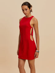Ärmelloses Kleid mit Rundhalsausschnitt und Cut-Outs