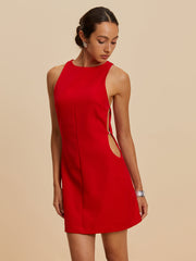 Ärmelloses Kleid mit Rundhalsausschnitt und Cut-Outs
