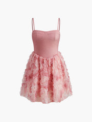 Sexy ärmelloses Kleid mit Blumenmuster
