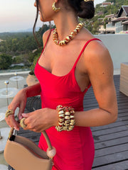 Schmales, rückenfreies Camisole-Kleid