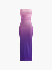 Schmal geschnittenes, langes Schlauchkleid mit Batikmuster