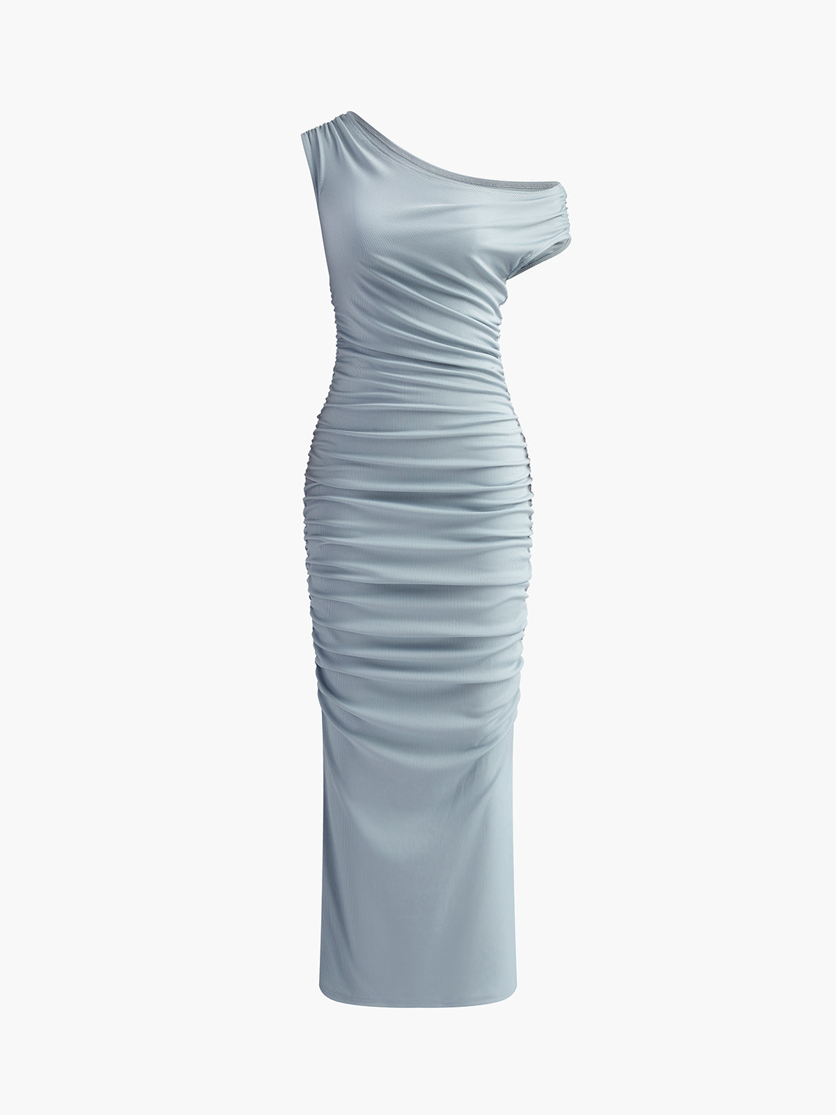 Asymmetrisches, schmal geschnittenes, langes Kleid