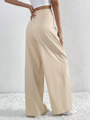 Casual Pleated Wide Leg Pants