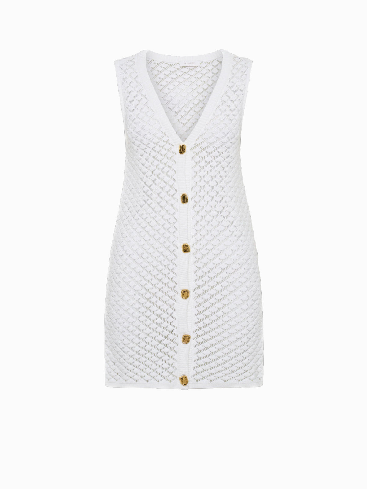 Pulloverkleid mit V-Ausschnitt und Knopfleiste