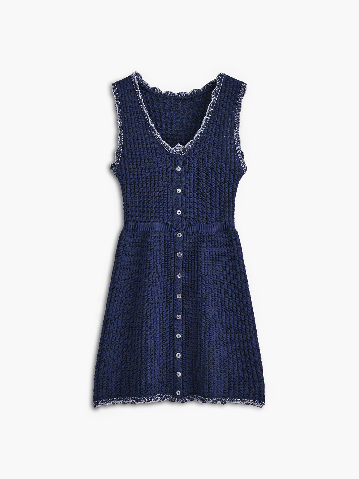 Ärmelloses kurzes Strickkleid