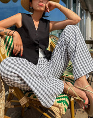 Casual Plaid Wide Leg Pants