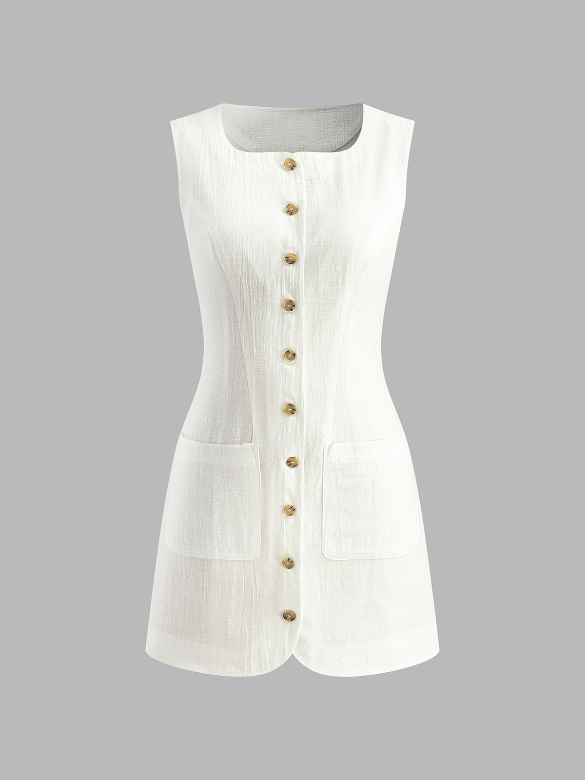 Kurzes Baumwollkleid mit Knopfleiste vorne