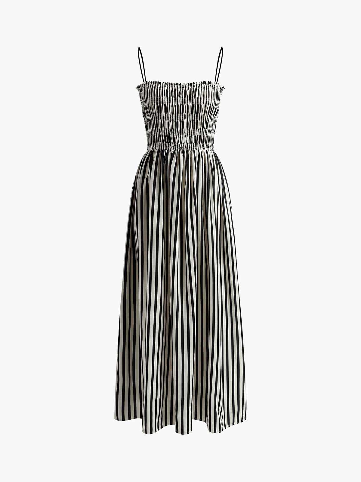 Ärmelloses langes Nadelstreifenkleid