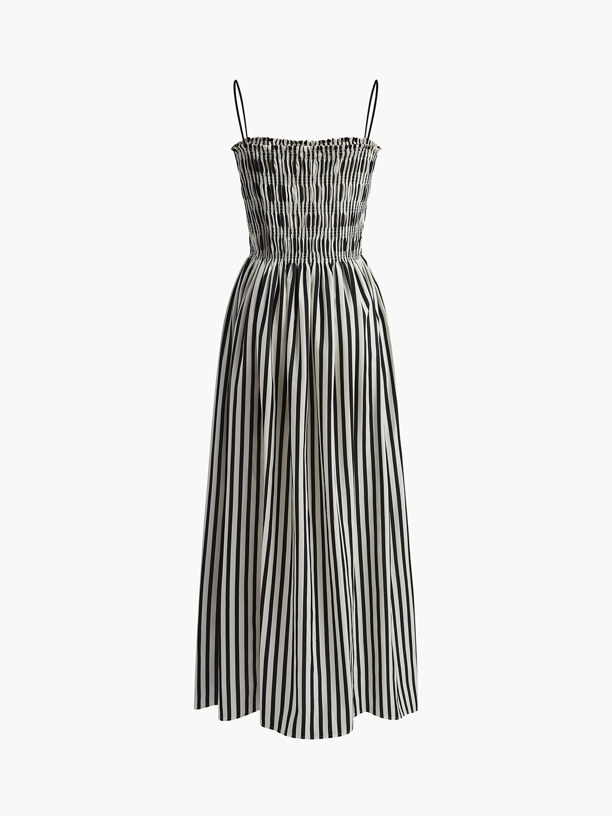 Ärmelloses langes Nadelstreifenkleid