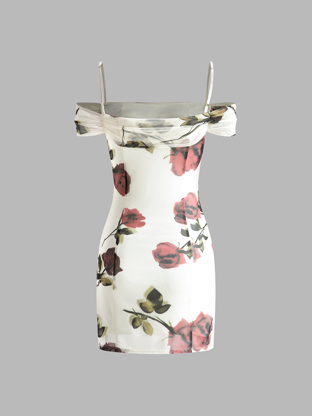 Camisole-Kleid aus Tüll mit Blumenmuster
