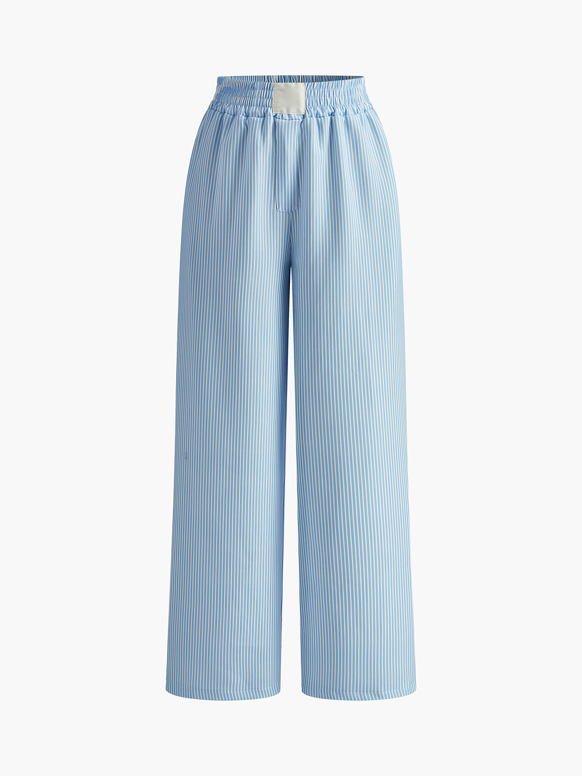 Pinstripe Wide-Leg Long Pants