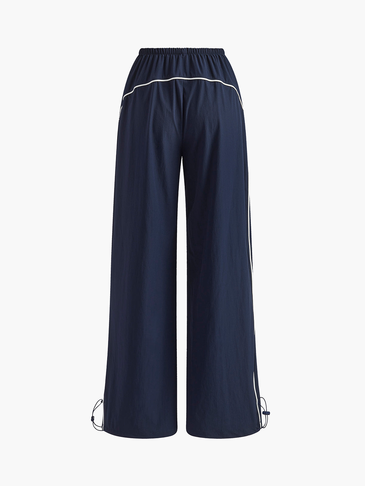 Contrast Piping Drawstring Pants