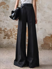 High-Waist Piping Bell Pants Without Belt