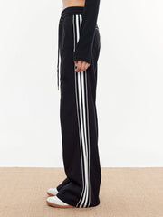 Contrast Piping Drawstring Sweatpants