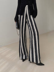 Pinstripe Sweater Straight Pants