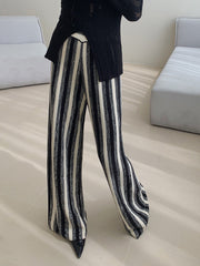 Pinstripe Sweater Straight Pants