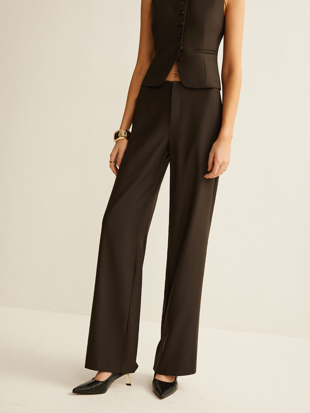 High-Waist Straight Pants