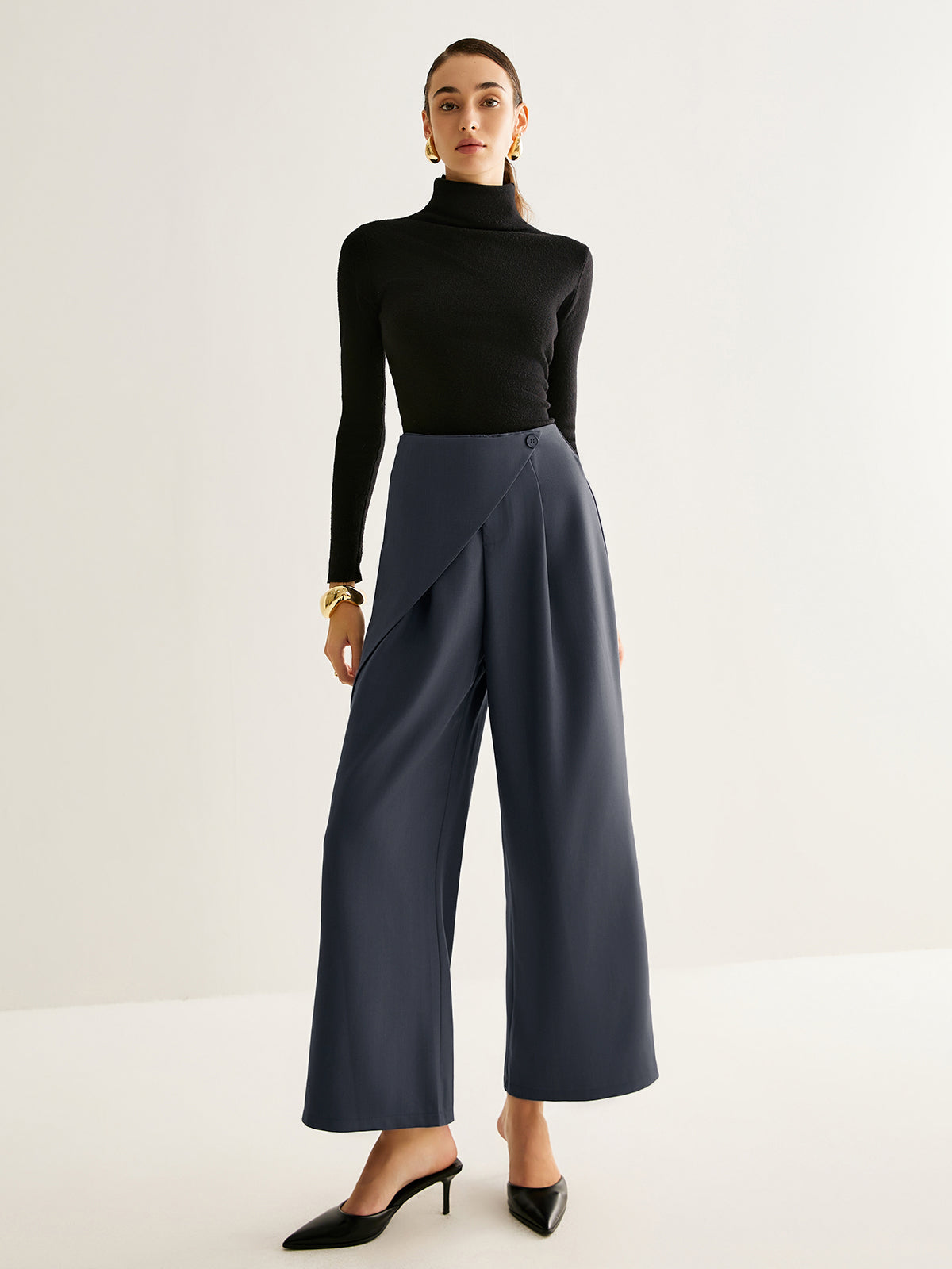 Asymmetrical Wide-Leg Pants