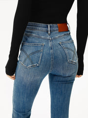 High-Waist Denim Bootcut Jeans