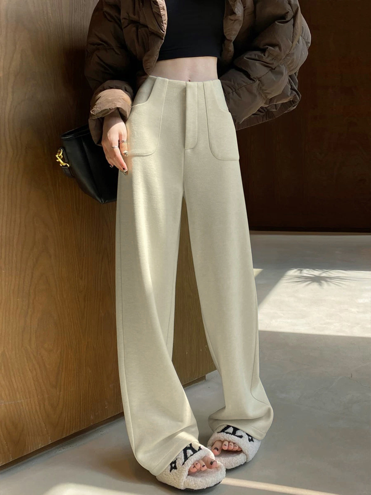 Casual Corduroy Pants Without Belt