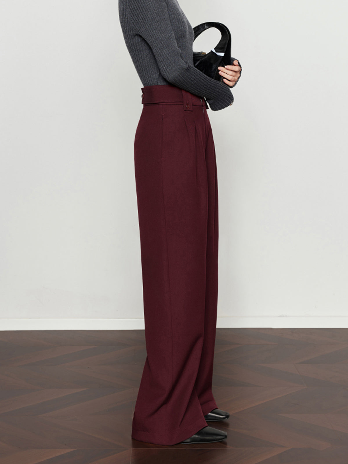 Vintage Pleated Wide-Leg Pants