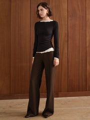 Leisure Piping Straight Pants