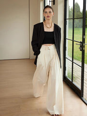 High-Waist Pleated Wide-Leg Pants